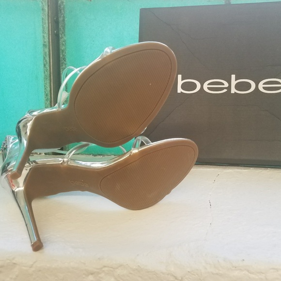 Bebe Strappy High Heel Sandal Metallic Size 8.5 - Picture 6 of 6